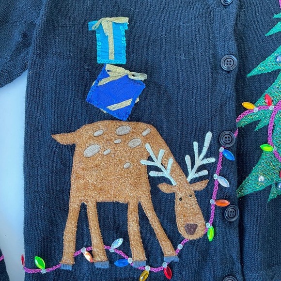 Design Options Phillip Jane Gordon Cardigan Santa Christmas Tree Lights Small - Picture 13 of 13